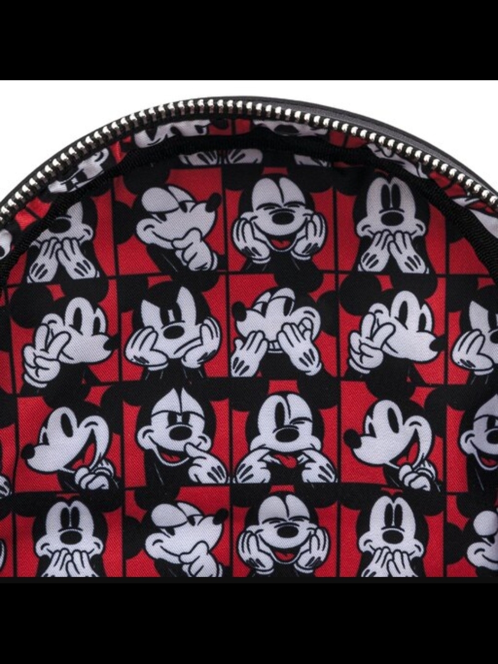 Loungefly Black, Red & White Mickey Mouse Kids Mini Quilted Backpack - Picture 5 of 7